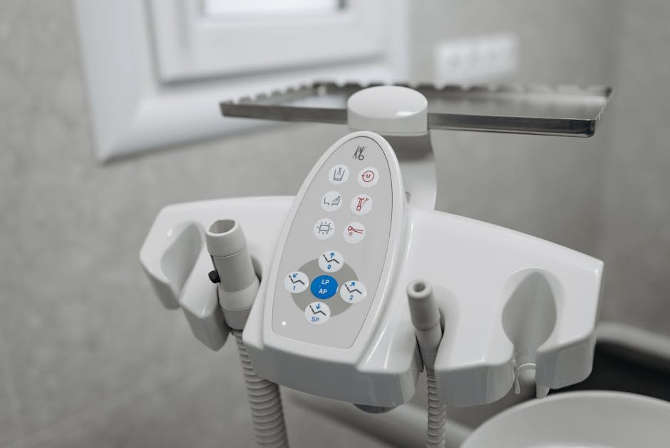 Close-up of advanced dental equipment in a clinic setting, showcasing technology.